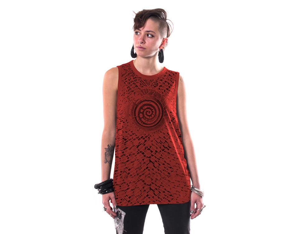 All Over Serpent Red tank 